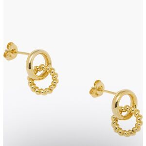 Estella Bartlett Gold Interlocking Hoop Stud Earrings NWT